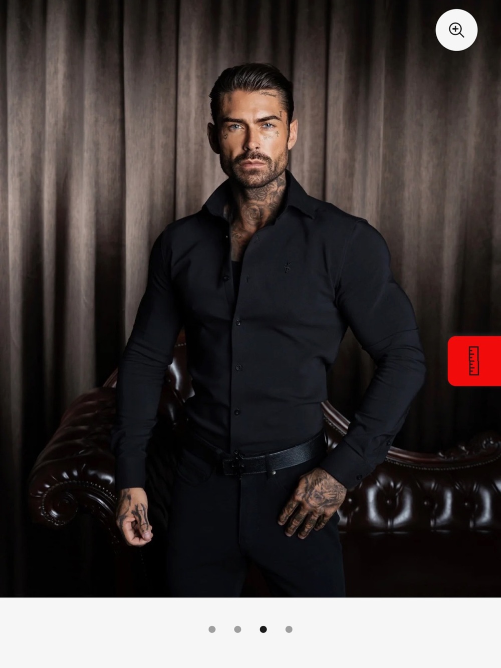 Father Sons Men's Slim Fit Black Dress Shirt